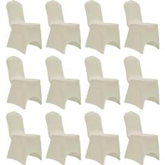 vidaXL 279092 12-pack Sædebetræk Beige, Hvid