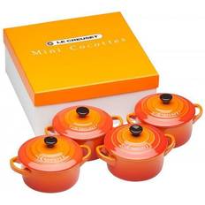 Juego de cazuelas Juegos de utensilios de cocina Le Creuset Volcanic Stoneware Petite Juego de utensilios de cocina con tapa 4 Piezas