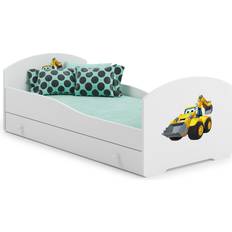 Fordon Barnsängar Barnrum Kobi Close Cot With Mattress Big Excavator 140x70cm