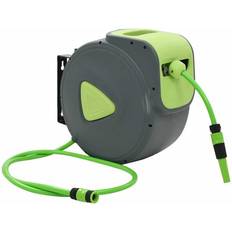 Green Hose Hanger Sets vidaXL Automatic Retractable Water Hose Reel 105ft