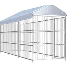 vidaXL Outdoor Dog Cage with Roo