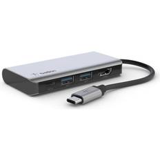 AVC006btSGY USB C - 2xUSB A 3.0/HDMI 1.4/USB C 100W Multiport Adapter M-F
