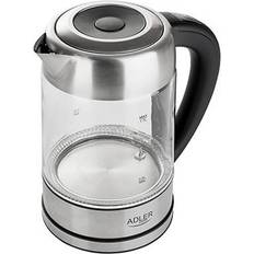 Adler AD 1247 NEW Bollitore Elettrico 1.7 L 2200 W Nocciola Stainless Steel Trasparente