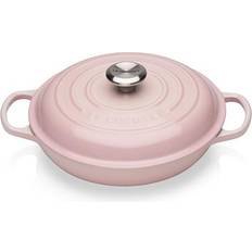 Ferro Fuso Casseruole basse Le Creuset Shell Pink Signature Cast Iron con coperchio 2.2 L 26 cm