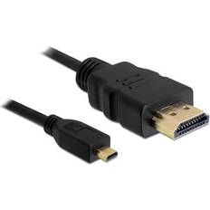 Standard HDMI-Micro HDMI Kablar DeLock Gold HDMI - HDMI Micro High Speed with Ethernet 1m