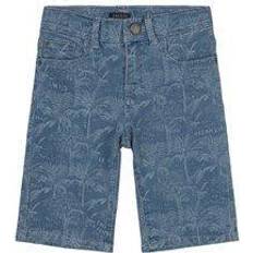 IKKS Boy's Bermuda with Palm Tree Print - Blue Denim (XS25253-82)