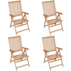 Teck Chaises de Jardin vidaXL 3065525 4-pack Chaise inclinable