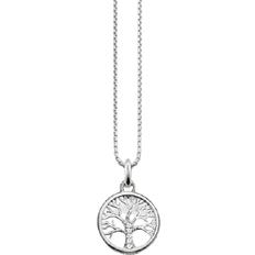 Nickel Free Necklaces Thomas Sabo Tree of Love Necklace - Silver/Transparent