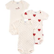 9-12M Body Petit Bateau Baby Girls Short Sleeved Heart Pattern Organic Cotton Bodysuits 3-pack-Variante-1 (A00BB00)