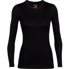 Damen - Merinowolle Basisschicht-Oberteile Icebreaker Merino 260 Tech Long Sleeve Crewe Thermal Top Women - Black