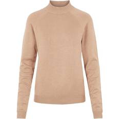 Pieces Esera Ls High Neck Knit - Beige
