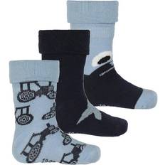 Minymo Baby Sock w. Pattern 3-pack - Dark Navy (5066-778)