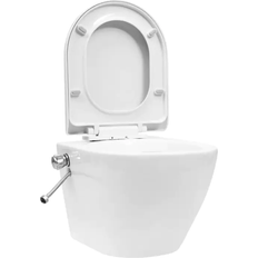 vidaXL Toilette senza Bordo Sospesa con Funzione Bidet Ceramica Bianca