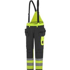 Black Overalls Helly Hansen Aberdeen Class 1 High Vis Insulated Work Bibs