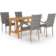 vidaXL 3068751 Ensemble repas de patio, 1 Table incluse 4 Chaises