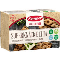 Glutenfri knækbrød Semper Super Knækbrød Chia 140g