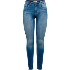 Only Blush Mid Ankle Skinny Fit Jeans - Blue/Dark Blue Denim