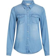 Vila XL Hemden Vila Bista Pocketed Jeans Shirt - Blue/Medium Blue Denim