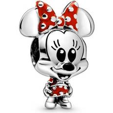 Pandora Disney Minnie Mouse Dotted Dress & Bow Charm - Silver/Red