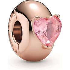 Pandora Heart Solitaire Clip Charm - Rose Gold/Pink