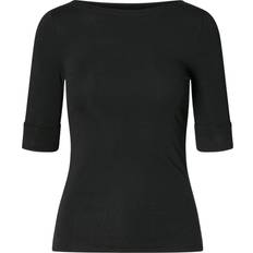 Cotton Boatneck Top - Black
