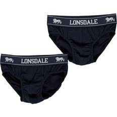 Lonsdale Junior Boy's Briefs 2-pack - Navy/White