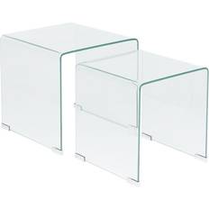 Glass Coffee Tables Beliani Kendall 2-pack Coffee Table 42x42cm