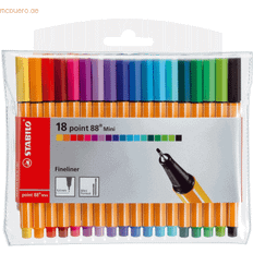 Orange Feutres fins Stabilo Point 88 Mini Fineliner 18-pack