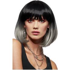 Grey Short Wigs Fancy Dress Smiffys Manic Panic Alien Grey Ombre Glam Doll Wig