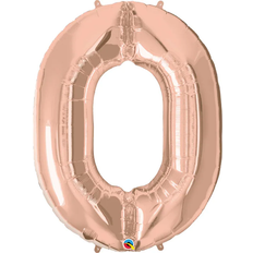 Latex Ballons 34 Inch Metallic Number 0 Rose Gold