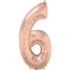 Qualatex Latex Ballons 34 Inch Metallic Number 6 Rose Gold