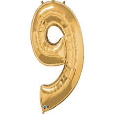 Qualatex Latex Ballons 34 Inch Metallic Number 9 Gold