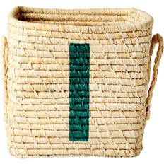 Beige Säilytyskorit Rice Raffia Square Basket I