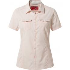 Pink - Women Shirts Craghoppers W Nosilife Adventure II Short Sleeves Shirt - Seashell Pink