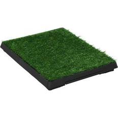 Artificial grass vidaXL Animal Toilet with Trough & Artificial Grass