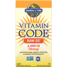 Prostata Vitaminer & Mineraler Garden of Life Vitamin Code Raw D3 2000lu 120 stk