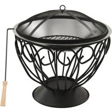 Hopea Tulipesät vidaXL 2-in-1 Fireplace Grill and Fire Fork