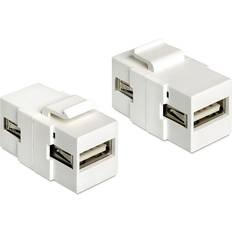 Féminin Câbles DeLock Keystone USB A-USB A 2.0 F-F Adapter