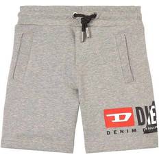 Diesel PshortCuty Fleece Short Pants with Double Logo - Grey