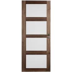 Valnød Inderdøre Swedoor Unique GW04L Inderdør Klart glas (82.5x204cm)