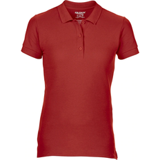 Women's Premium Cotton Sport Double Pique Polo Shirt - Red