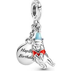 Bijoux Pandora Disney Winnie the Pooh Birthday Dangle Charm - Silver/Red/Blue