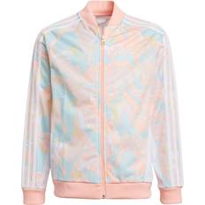 Adidas Girls Sweatshirts Children's Clothing Adidas Girl's Marble Print SST Jacket - Pink Tint/Multicolor/White (H22634)