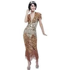 Smiffys Deluxe 20s Sequin Gold Flapper Costume