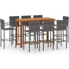 vidaXL 3068021 Set da Bar all'Aperto, 1 Tavolo incluso 8 Sedie