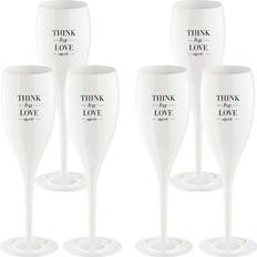 Koziol Cheers Think Less Love More Champagneglas 10cl 6stk