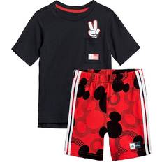 adidas Infant Disney Mickey Mouse Summer Set - Black/White/Vivid Red (GM6939)