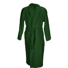 A&R Towels Bath Robe With Shawl Collar - Dark Green