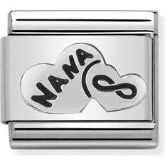 Nomination Composable Classic Nana and Infinity Heart Link Charm - Silver/Black