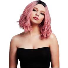 Smiffys Fever Cara Wig Ash Pink